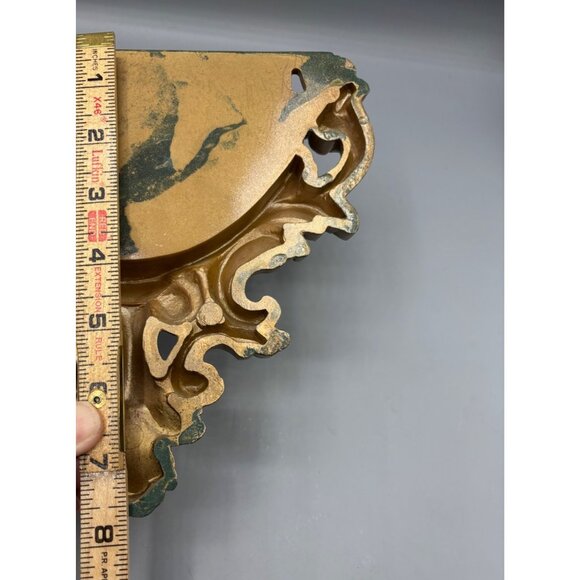 Vtg 70s‎ Gold Tone Wall Pocket Planter Decor Hollywood Regency - Picture 6 of 7